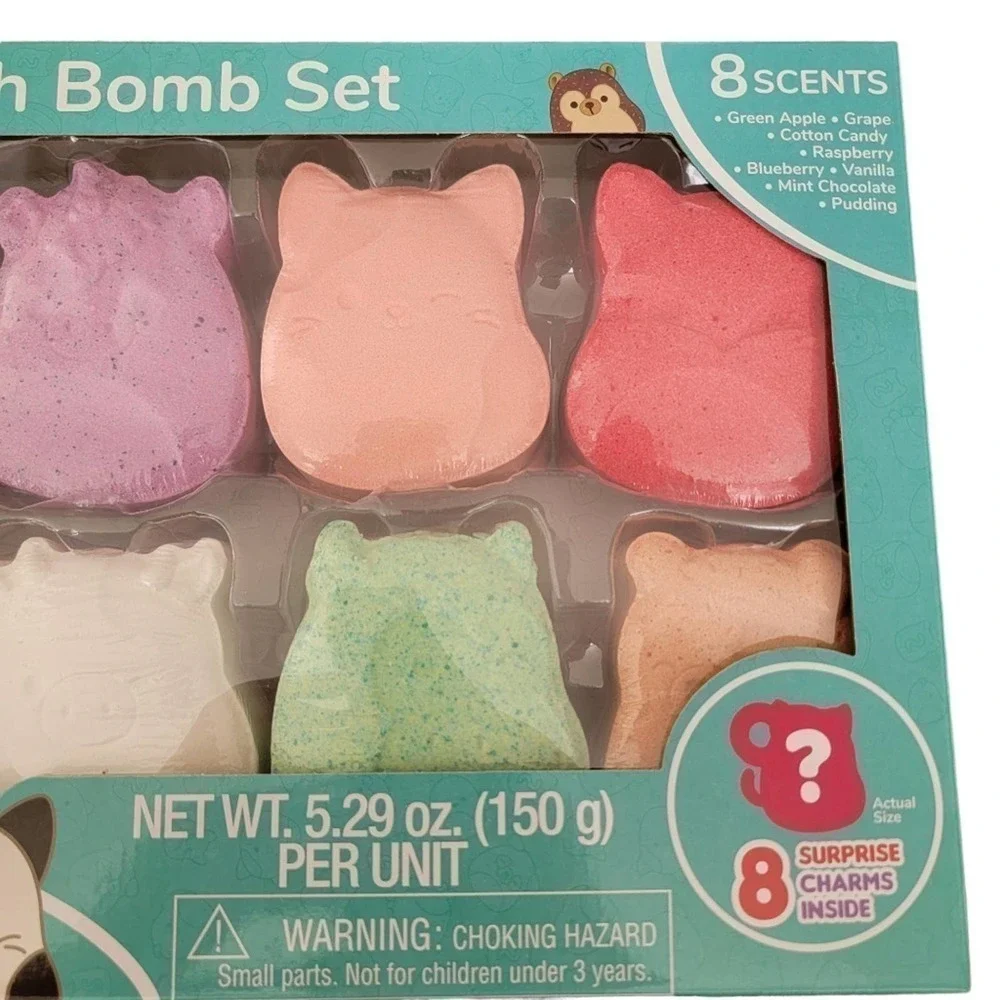 🛑 2 / $40 Sale! Squishmallow Bath Bomb Set (8 Count) with Surprise Charms NWT